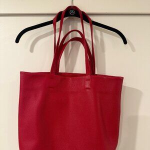Cuyana Tall Easy Tote in bright red